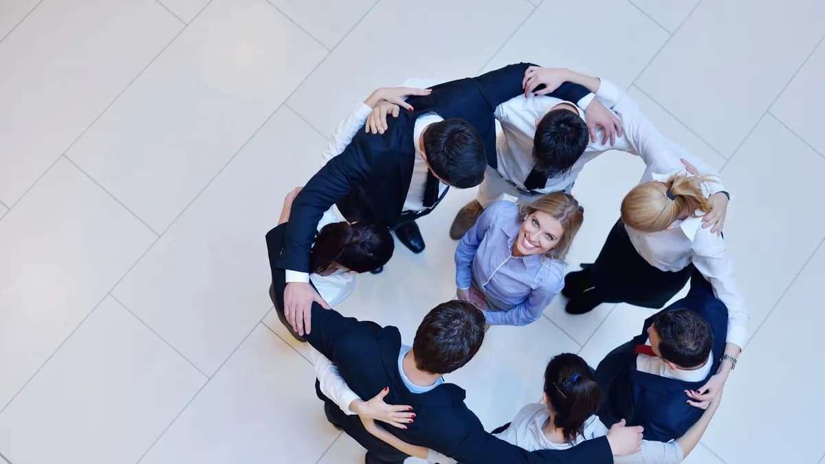 Business professionals collaborating in a modern office
