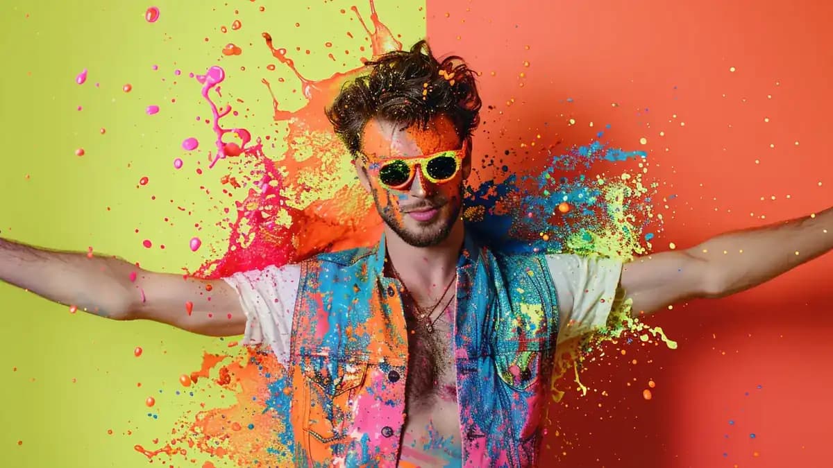 Fashion designer working with colorful fabric and materials